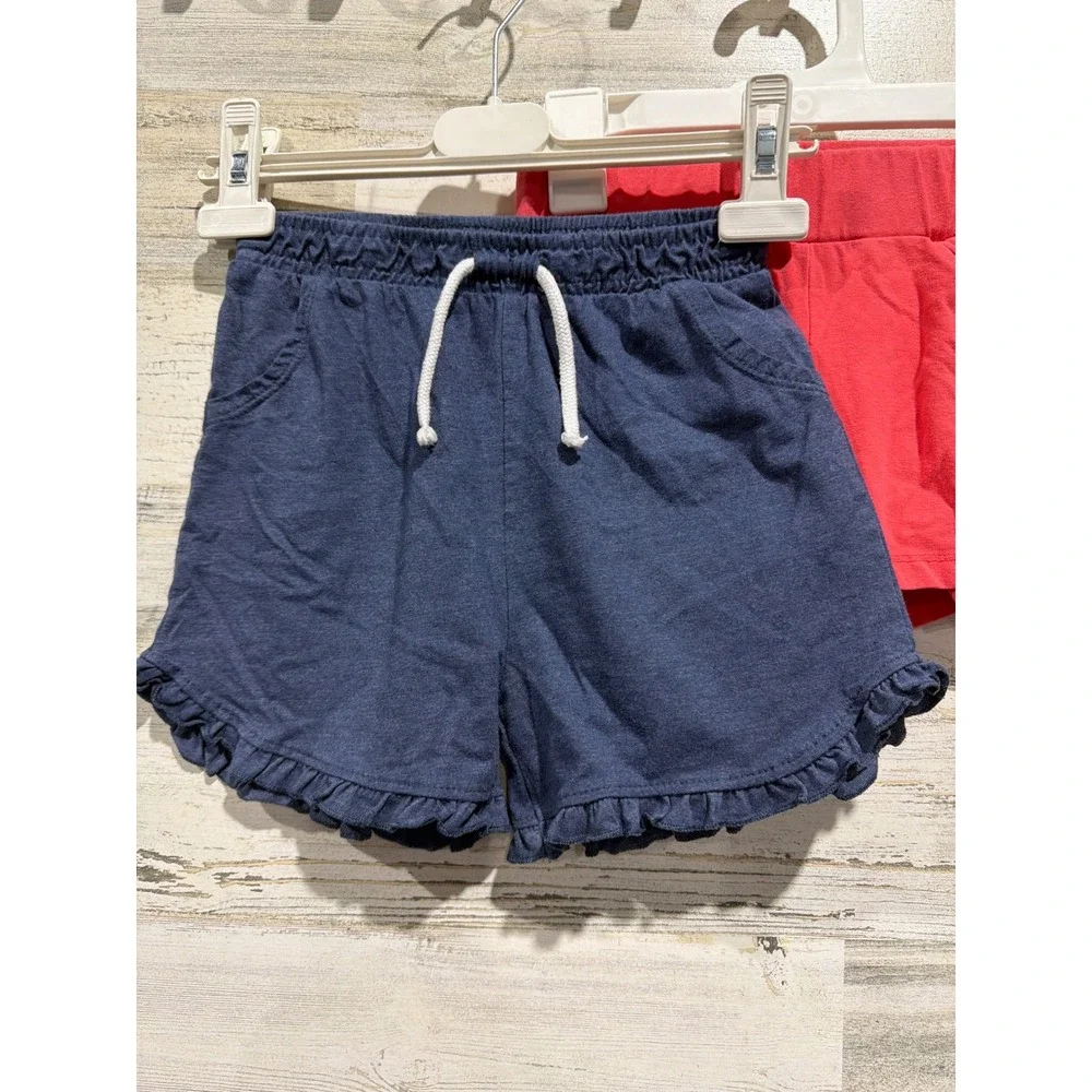 Nike Lucky Penny Gymboree Shorts Girls 6 6X Orange Blue Coral Athletic Ruffle
